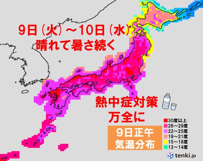 強い日差しと暑さ 水曜まで 本州内陸で35度くらいに 気象予報士 戸田 よしか 年06月08日 日本気象協会 Tenki Jp