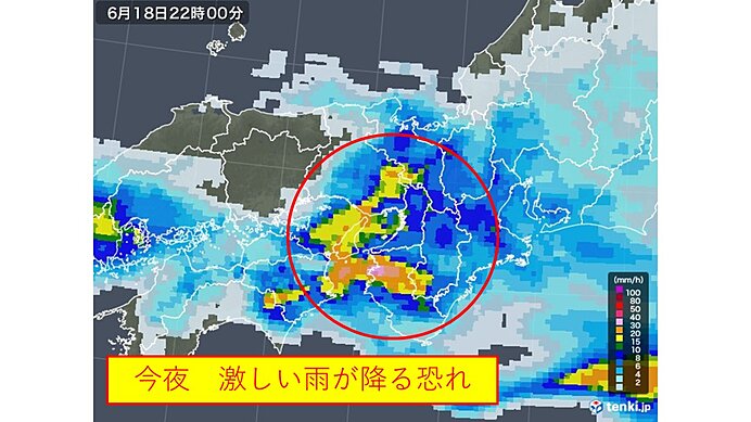 関西　18日夜から19日にかけて　大雨に注意