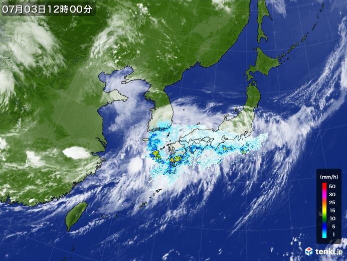 九州南部に活発な雨雲　午後は四国や近畿・北陸でも雷雨や大雨