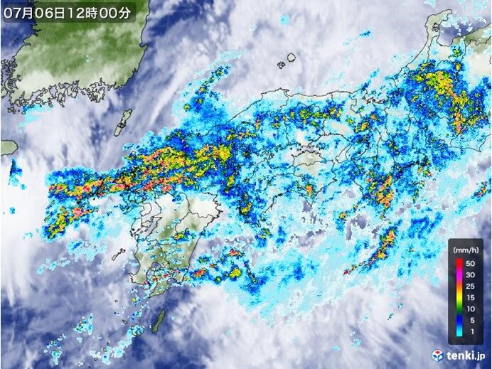 中国地方 8日にかけて大雨に 局地的に雷を伴った非常に激しい雨が降る