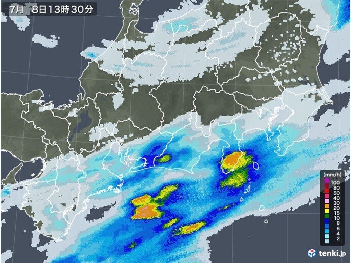 このあと静岡や愛知にも発達した雨雲かかる　警戒強めて　早めの避難を