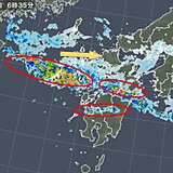 九州 かかり続ける活発な雨雲