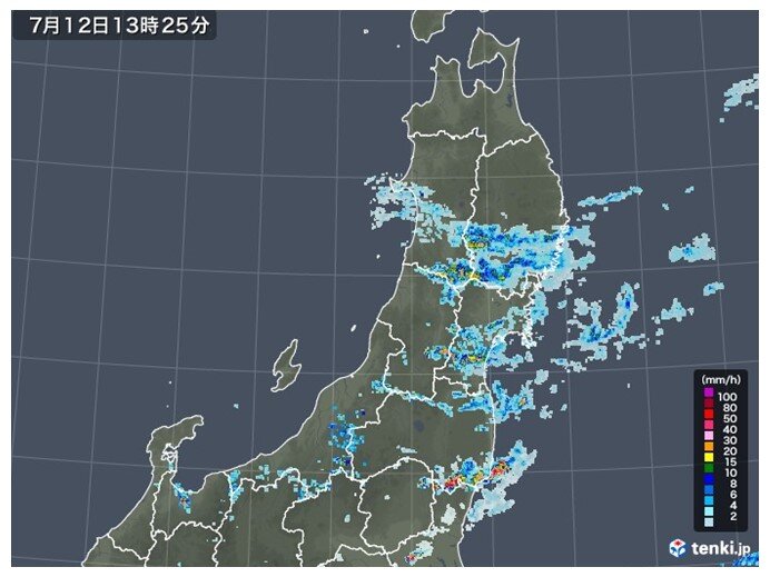 夕方にかけて、急な強い雨・落雷に注意