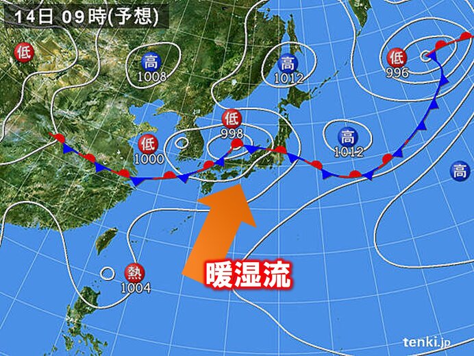 梅雨前線の活動が活発化