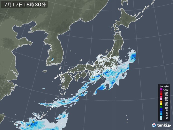 夕方以降も所々で雨雲かかりやすい　東海の沿岸部や沖縄は激しい雨も