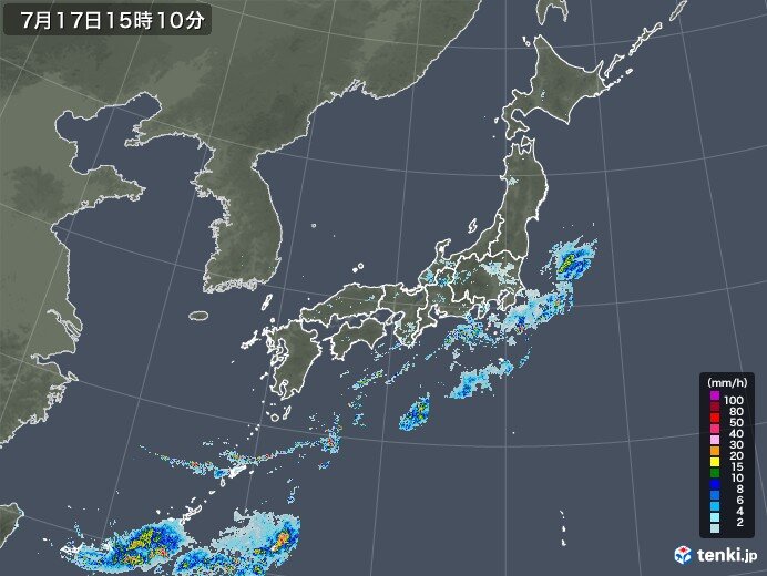 関東～近畿中心に夕方以降も局地的に雨雲　沿岸部で激しく降る所も