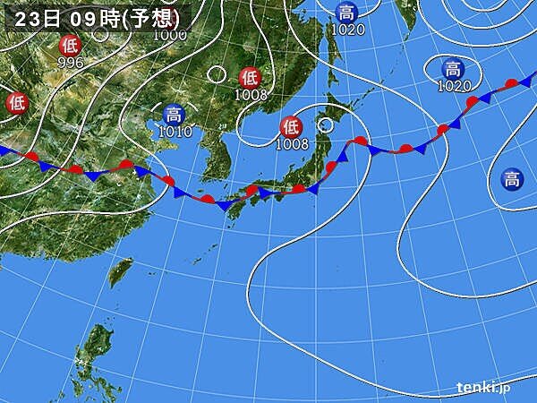 23日海の日 太平洋側南部は雨や雷雨