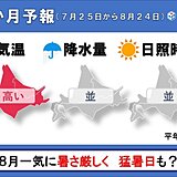 北海道の1か月　8月は猛暑日も