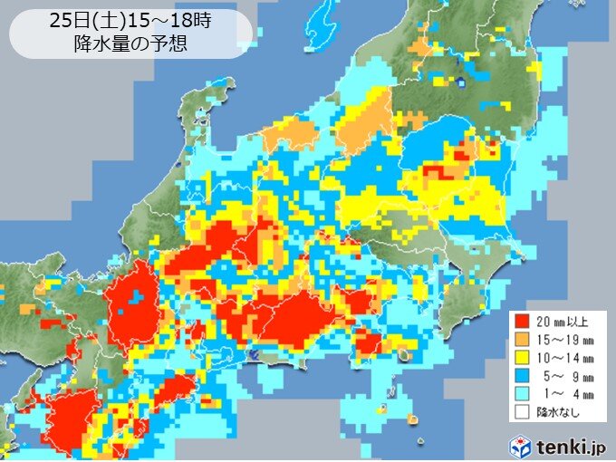 関東甲信　雨雲が次々と流れ込む　いったん雨がやんでも急な激しい雨に注意