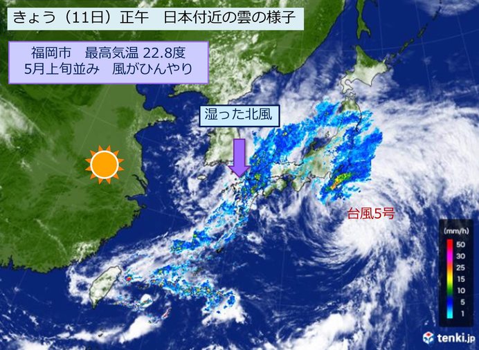 九州北部　各地でまとまった雨