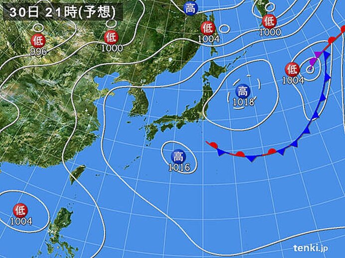 きょうの天気と気温　関東、北陸、東海など東日本　不安定な天気