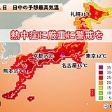 夏本番で西は猛暑も　熱中症に厳重警戒　午後は天気急変に注意