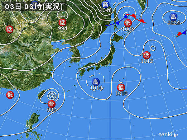 3日も　厳しい暑さと急な雨に注意　台風4号は石垣島付近を通過
