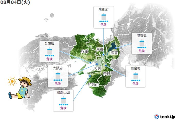 関西　4日の日中は危険な暑さに!