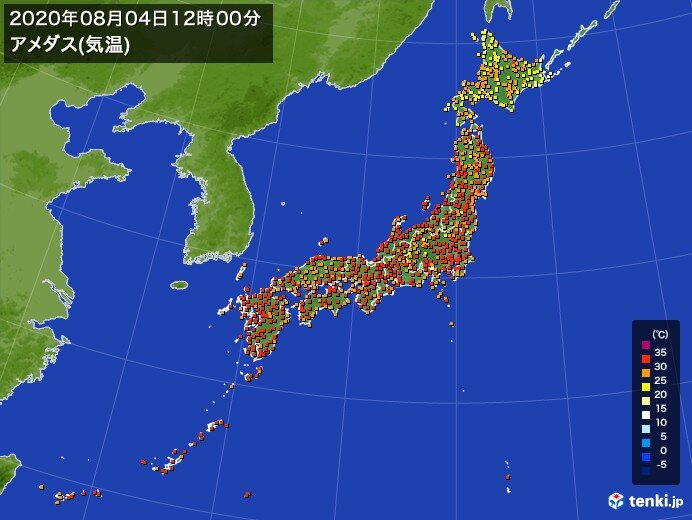 広く猛暑日予想　岩手県ですでに気温35度超え