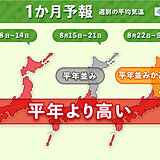 暑さの出口が見えず　9月にかけても熱中症警戒　1か月予報