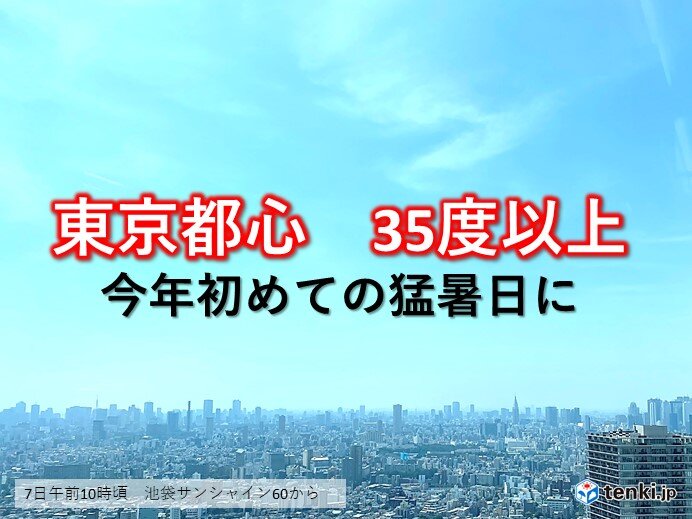 都心　今年初めて35度以上の猛暑日　熱中症警戒アラートも