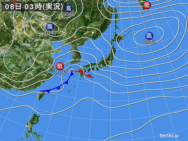 8日の天気　太平洋側は激しい雨