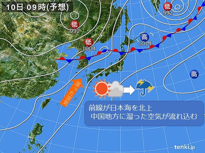 9日、10日は晴れ間が出て猛暑日に。午後は変わりやすい天気