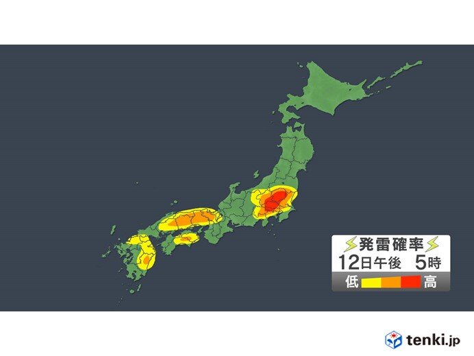 九州北部 関東 あちらこちらでカミナリ雲 晴れていても天気急変に注意 気象予報士 日直主任 年08月12日 日本気象協会 Tenki Jp