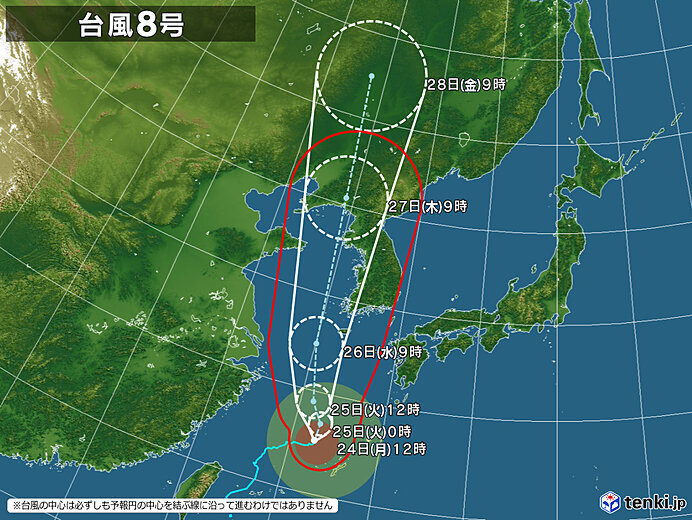 奄美地方には夕方から夜に最接近