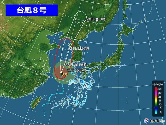 26日 台風8号の間接的な影響 局地的な大雨 猛烈な暑さ 日直予報士 年08月26日 日本気象協会 Tenki Jp