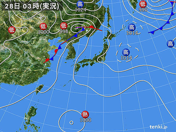 雨雲の元となる湿った空気　南から続々と流入