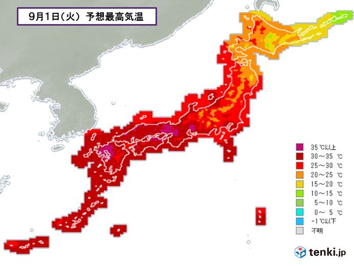 九州から東海で猛暑日の所も