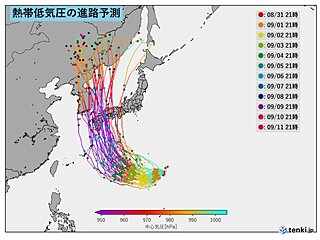 「台風10号」発生か　列島に影響の恐れ