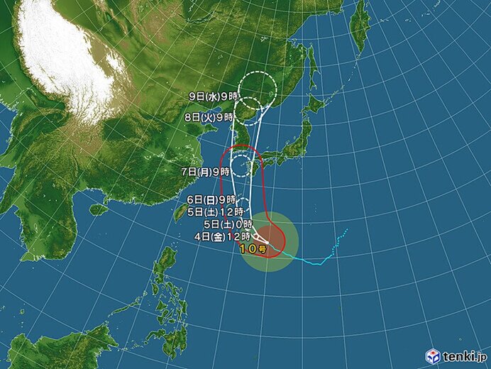 台風10号の進路と特徴