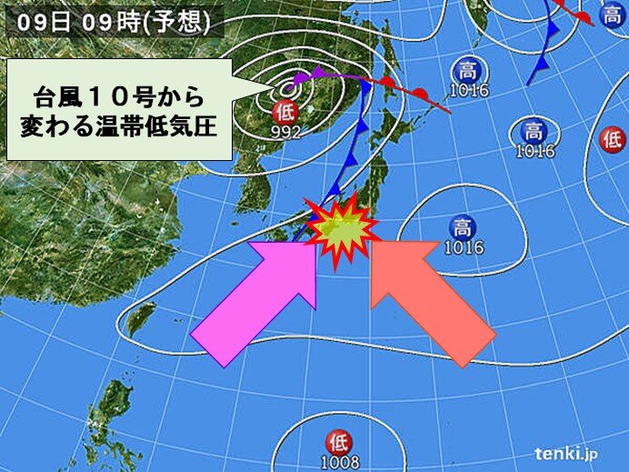 なぜ　台風過ぎても大雨?