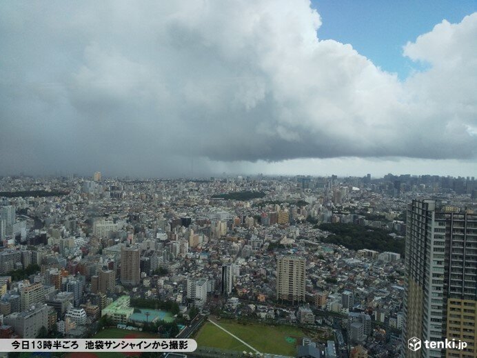 関東　活発な雨雲発生中　夜にかけても急な雨に注意