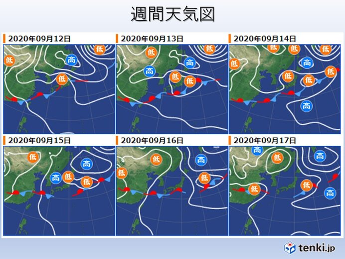 前線停滞　低気圧も発生　曇りや雨多い