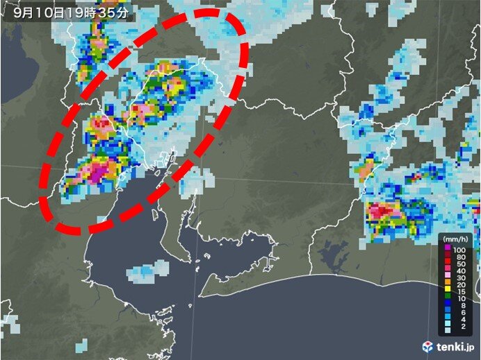 東海地方　線状降水帯発生のおそれ