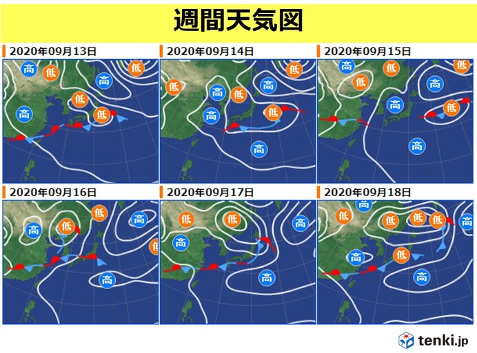 週間天気 土日も雨雲発達 秋雨前線停滞か 涼しくなる所も Tenki Jp Goo ニュース