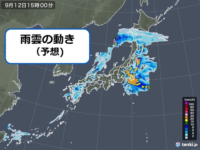 12日 警報級の大雨のおそれ ピークは 猛烈な暑さの所も 日直予報士 年09月12日 日本気象協会 Tenki Jp