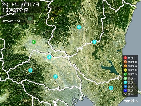 群馬県南部で震度5弱　津波の心配なし