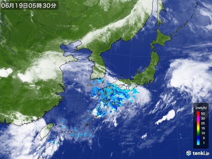 19日の天気　西日本で大雨の恐れ