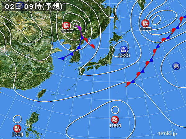 2日は広く秋晴れに