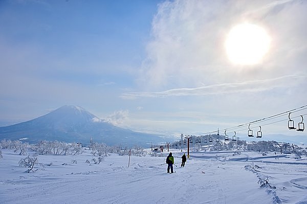 羊蹄山に向かって滑る!!