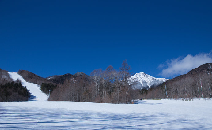 雄々しい八ヶ岳に見守られているようなサンメドウズ清里スキー場