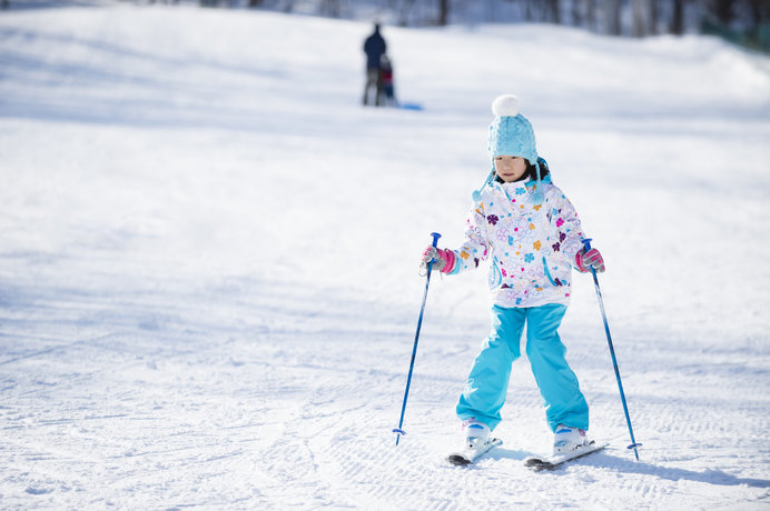 コンパクトでワイドなゲレンデは、子どもも迷子になりくい