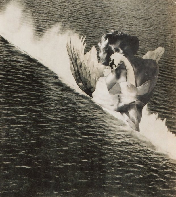 《海のレダ Leda in the Sea》©Okanoue Toshiko,  個人蔵1