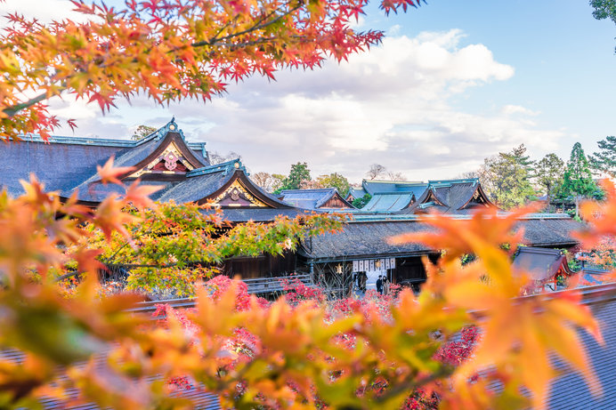 マジックタイムの「北野天満宮」の紅葉