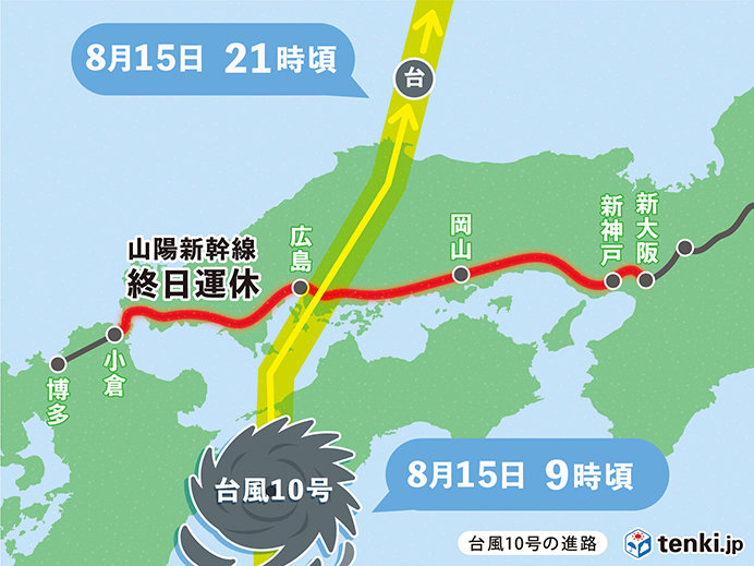 4位　お盆に台風10号直撃　山陽新幹線で計画運休など帰省の足に影響（8月）