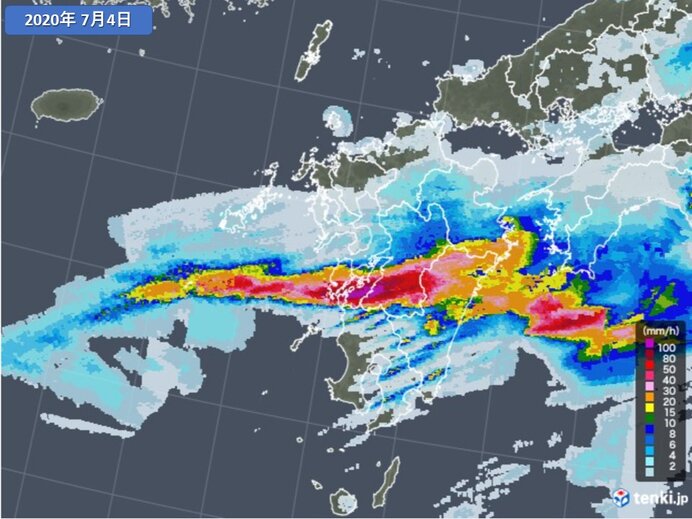 2020年7月の雨雲の様子(九州地方)