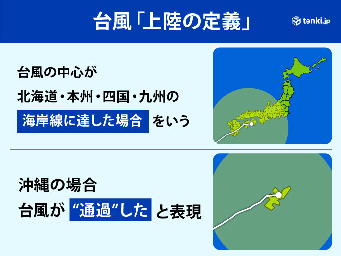 沖縄県には「上陸」しない