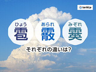 雹（ひょう）と霰（あられ）と霙（みぞれ）　それぞれの違いは？