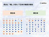 梅雨は西ほど「晴」が多い？平年値を使って検証してみました