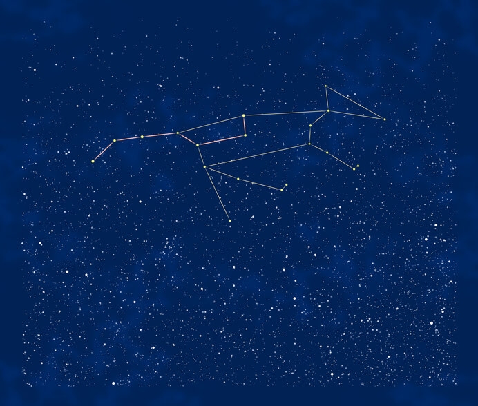 おおぐま座を線で結んだ図。あれ？クマには見えない？